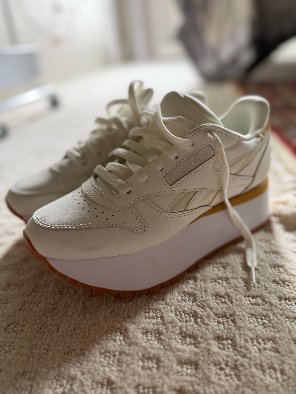 Reebok Women's Platform Sneaker - Cream & Gum - Picture 2 of 6